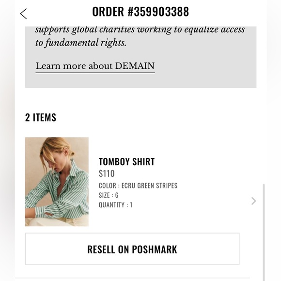 Sézane Tomboy Shirt in Green - Picture 5 of 5